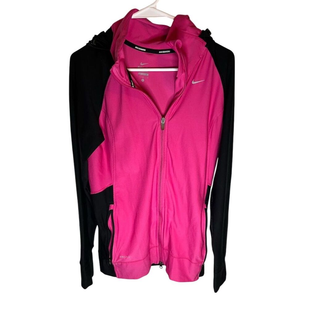 Nike Women's Dri-FIT Pink Running Jacket Size L Long Sleeve Casual